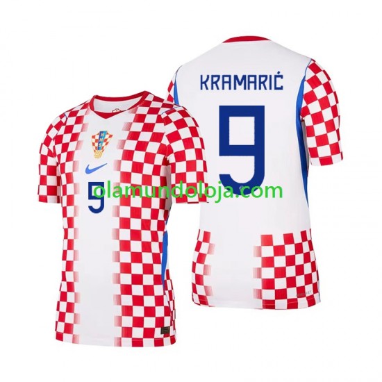 Camisola Croácia Andrej Kramaric 9 Homem Equipamento Primeiro Copa do Mundo 2026 Manga Curta